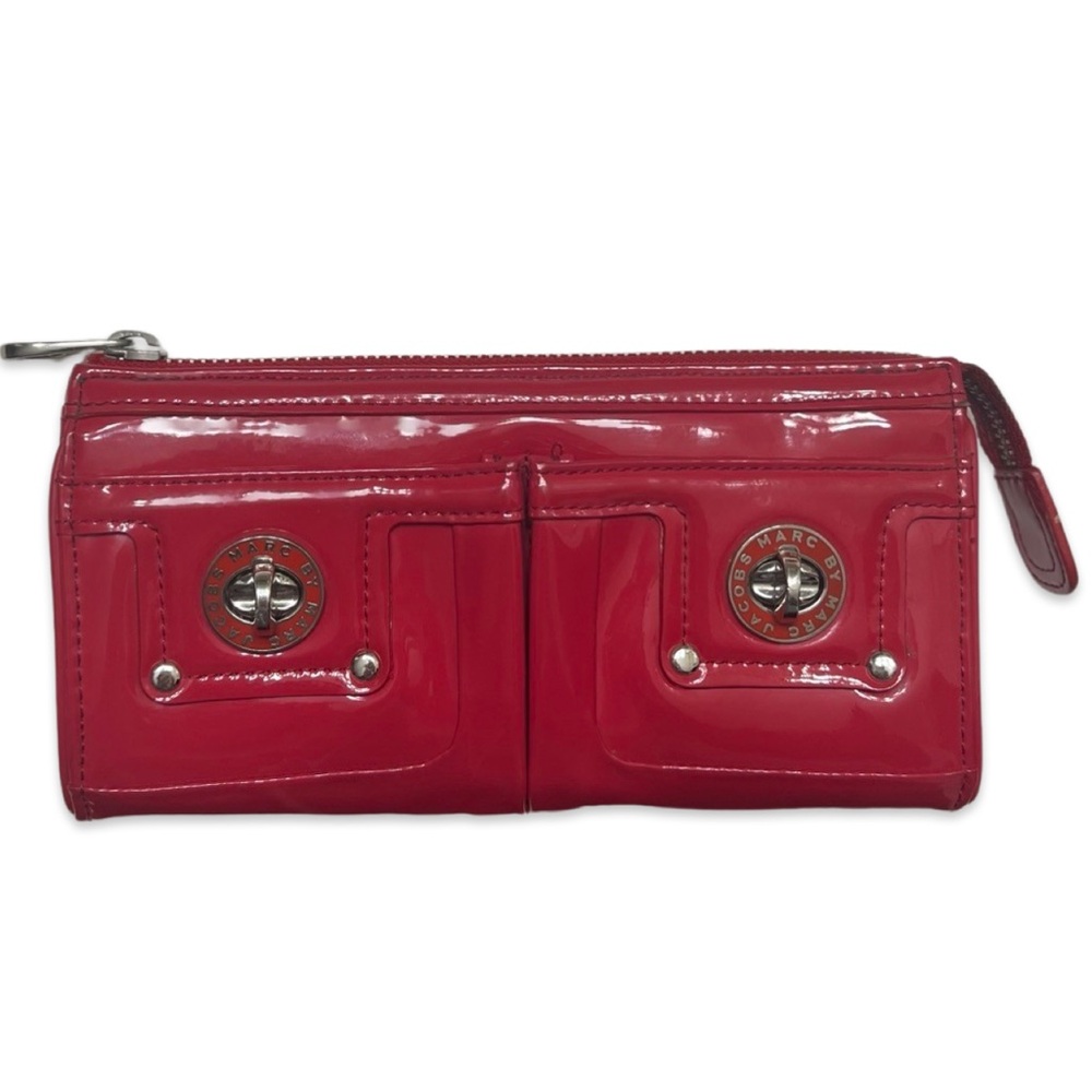 Marc By Marc Jacobs Red Leather Continental Zip Wallet